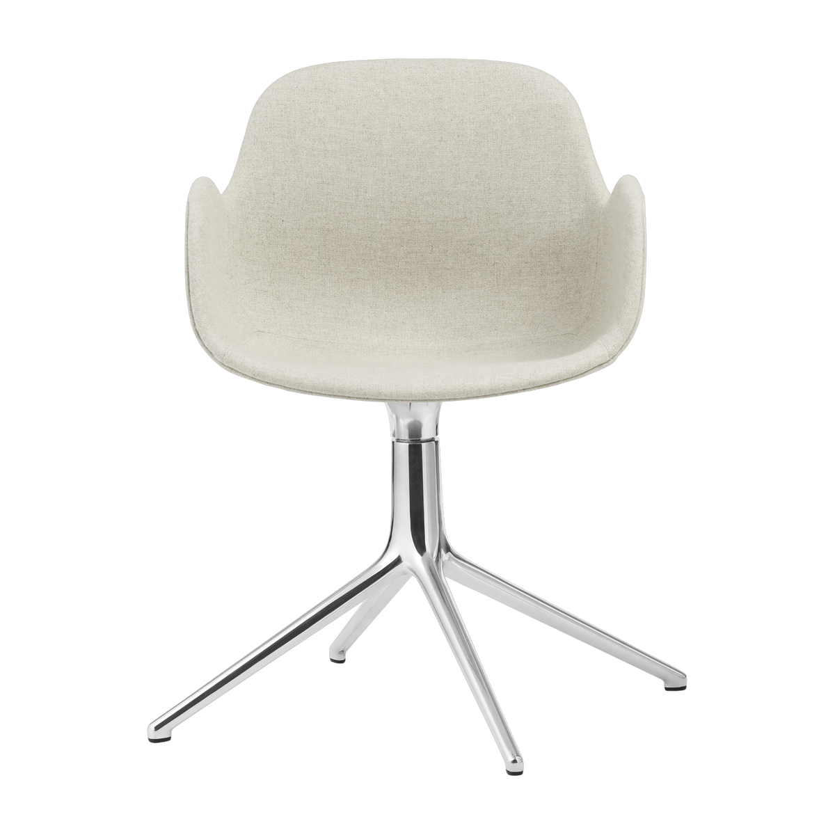 Poltrona girevole in tessuto hallingdal 100 e gambe in alluminio Swivel 4L Form - Normann Copenhagen