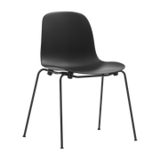 Chaise noire en prolypropylène  Form Chair Stacking Black Steel - Normann Copenhagen