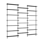 Etagères murales en chêne noir et acier noir Wall Shelving - Moebe