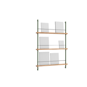 Portariviste in rovere e pino verde acciaio Magazine Shelving - Moebe