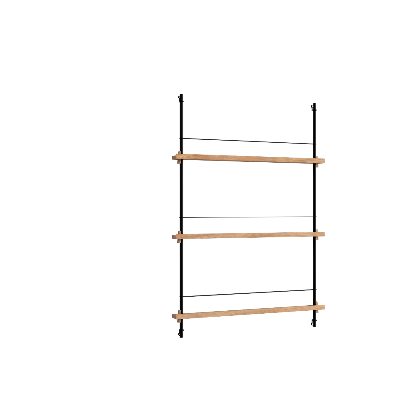 Etagère à magazines en chêne et acier noir Magazine Shelving - Moebe