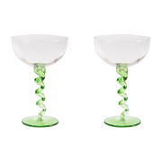 Set aus zwei Glasschalen Spirale grün - &Klevering