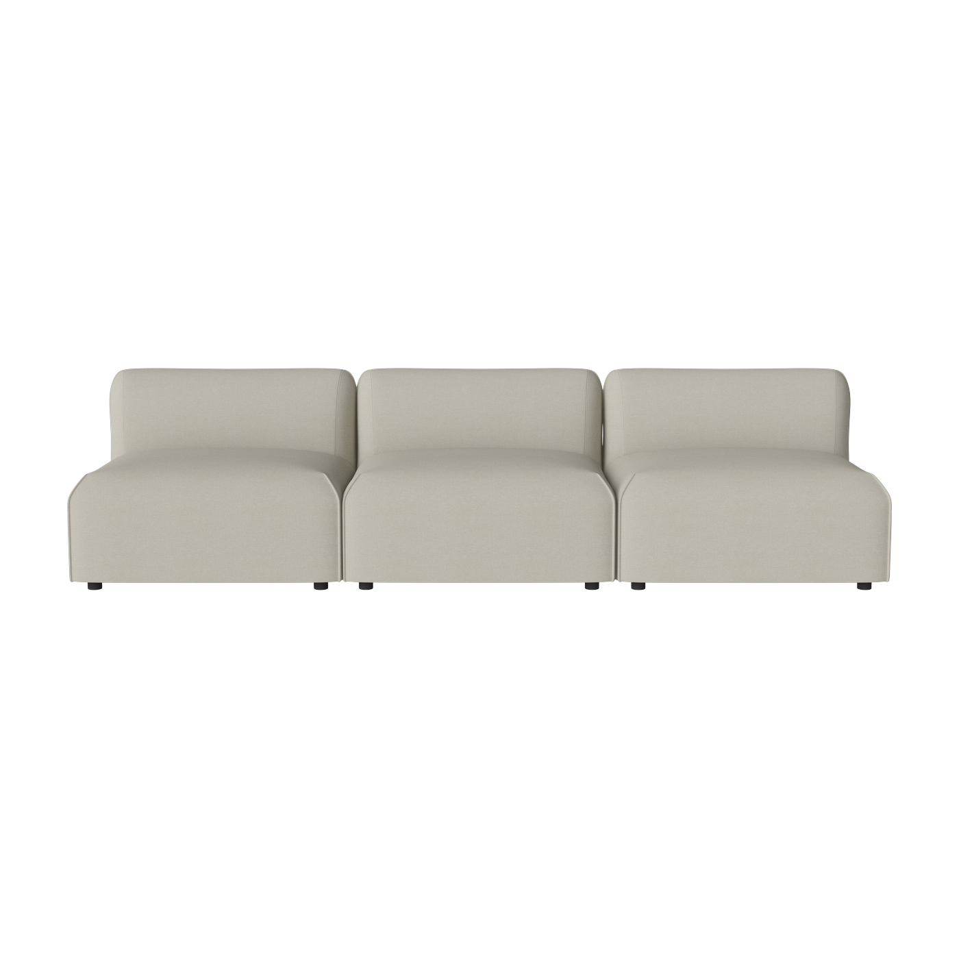 Canapé d'extérieur lounge trois sièges en tissu sand brezza et chêne huilé Arke - Bolia