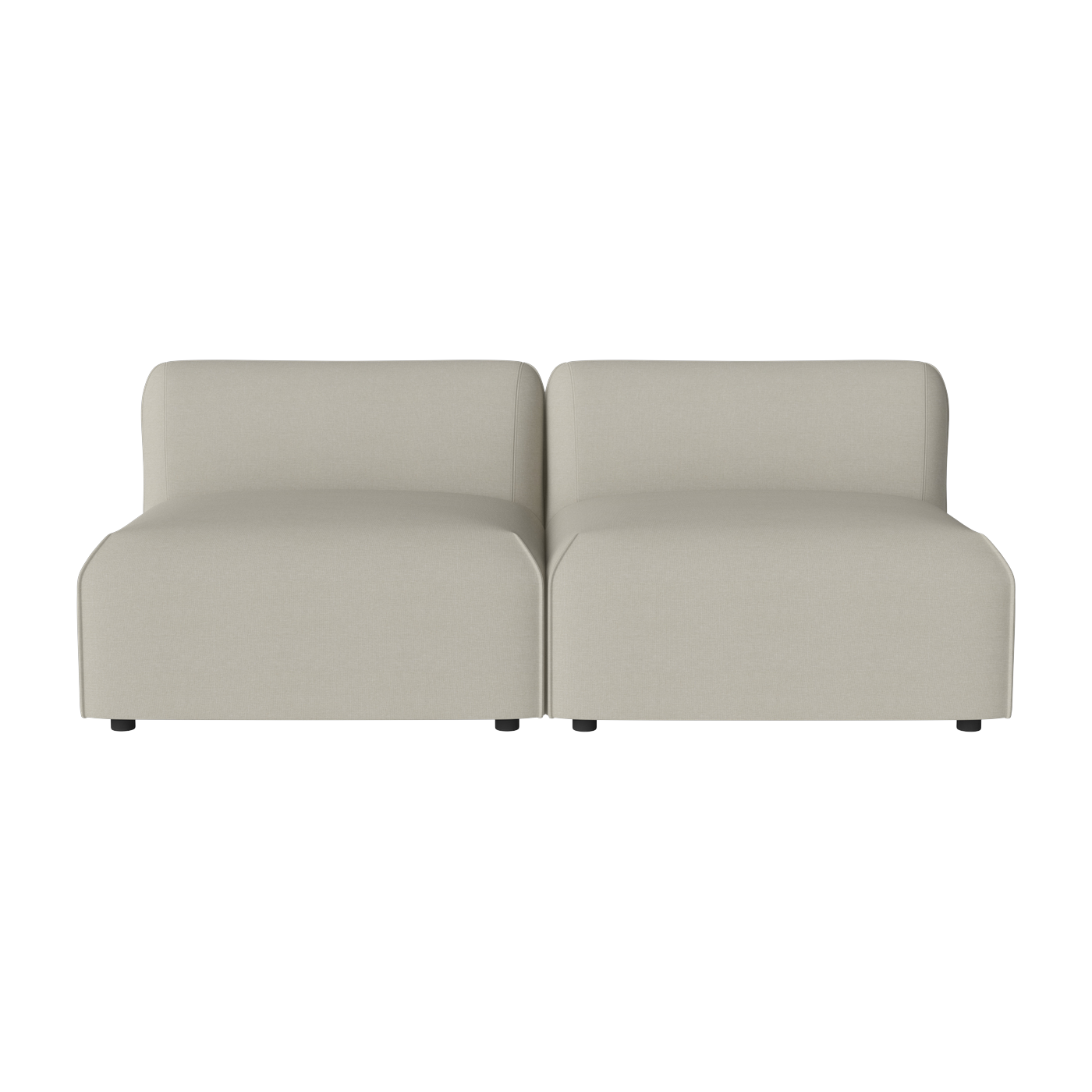 Outdoor-Lounge-Sofa mit zwei Sitzen in Stoff sand brezza und geölter Eiche Arke -. Bolia
