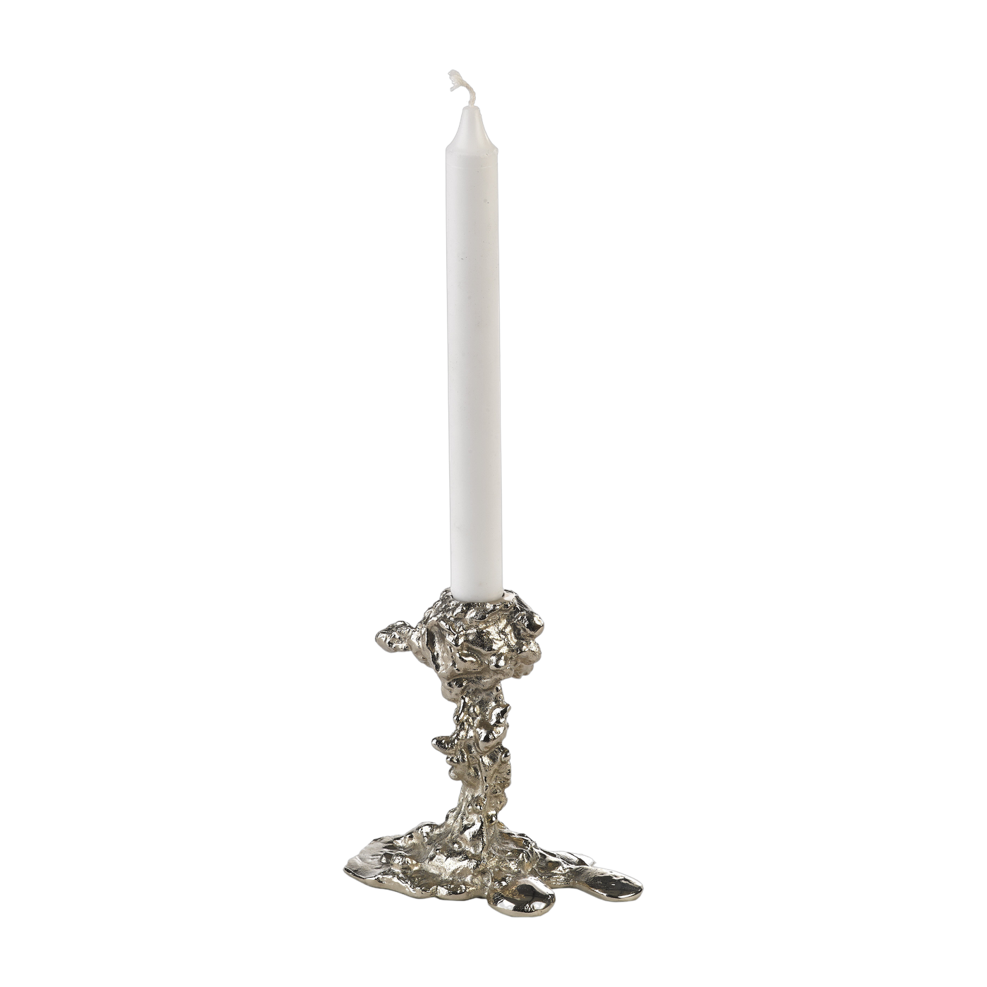 Bougeoir argenté 14 cm Drip - Pols Potten