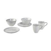 Glazed stoneware breakfast set for two sand Nordic Sand - Broste Copenhagen