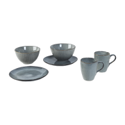 Set da colazione in gres smaltato blu per due persone Nordic Sea - Broste Copenhagen