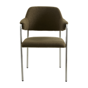 Chaise en métal et tissus vert peluche Albert - Nordal