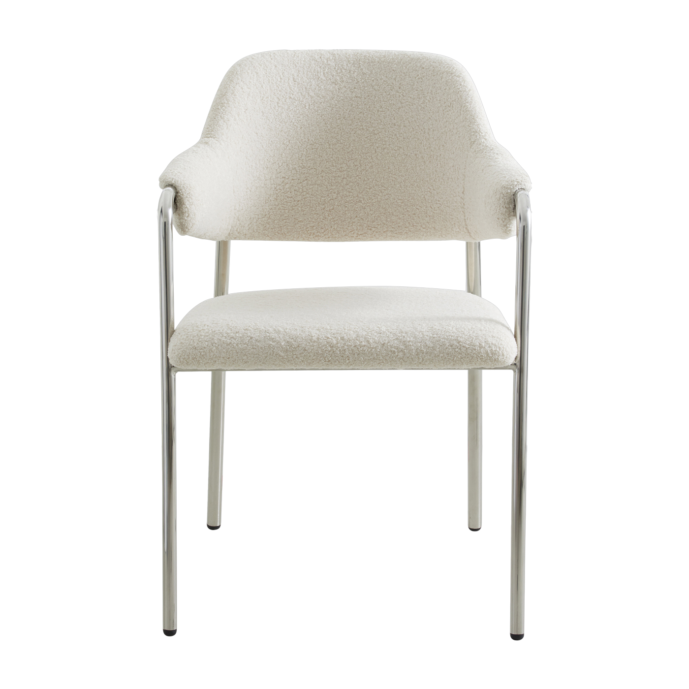 Sedia Albert in metallo e tessuto bianco felpato - Nordal
