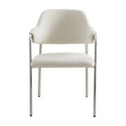 Chaise en métal et tissus blanc peluche Albert - Nordal