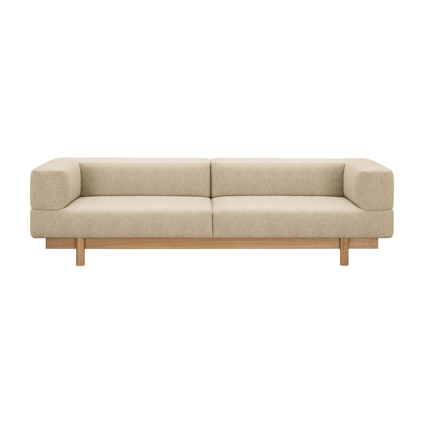 Sofa aus beigem Eichenfurnier mit drei Sitzplätzen Alchimist -. Emko