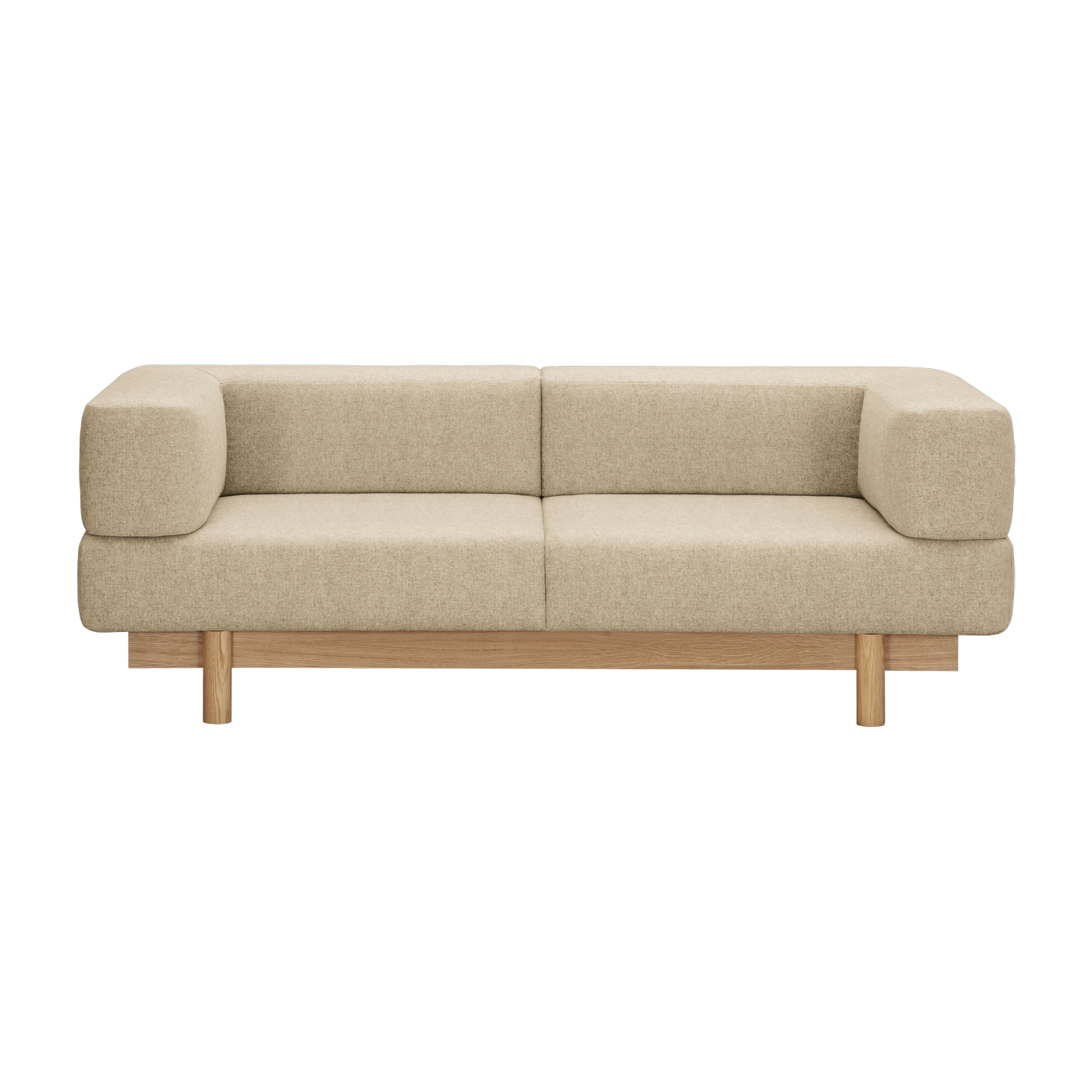 Sofa aus beigem Eichenfurnier mit zwei Sitzplätzen Alchimist -. Emko