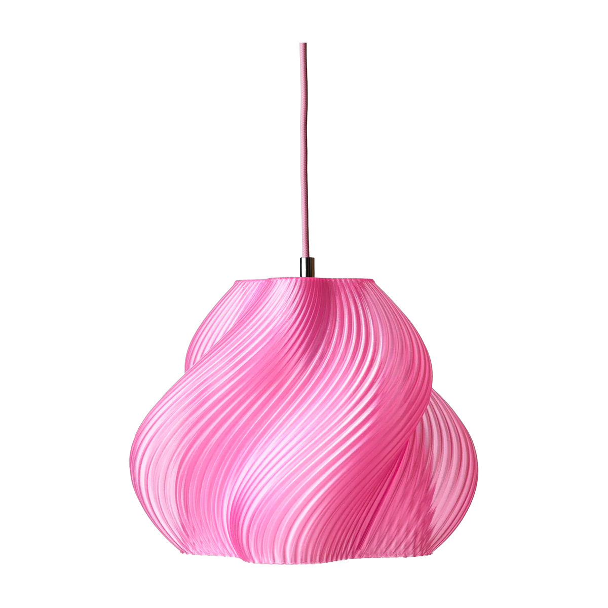 lampada a sospensione da 25 cm rosa sorbetto e cromata Soft serve 02 - Crème atelier