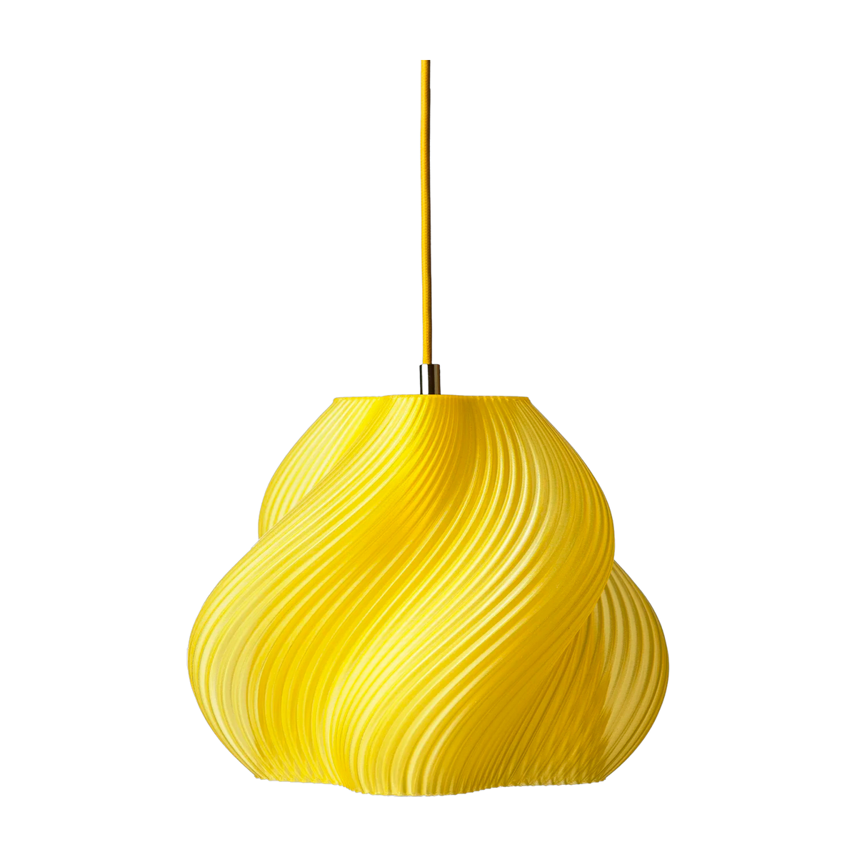 Lampada a sospensione in cromo e sorbetto al limoncello da 25 cm Soft serve 02 - Crème atelier
