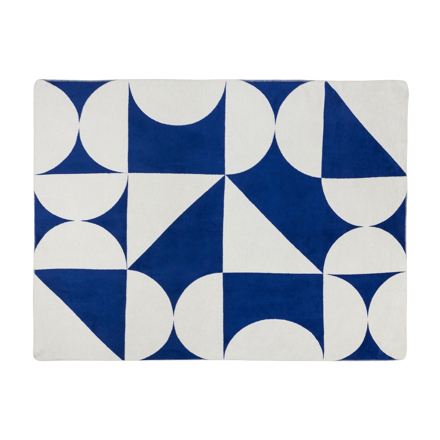 Tul soft blueberry and creamy beige cotton throw 150 x 200 cm - noo. ma