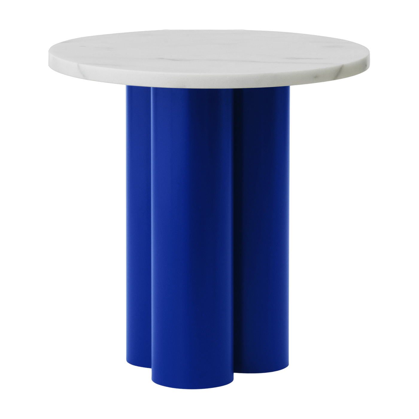 Dit Beistelltisch aus leuchtend blauem Stahl und einer Tischplatte aus marbre white carrara -. Normann Copenhagen