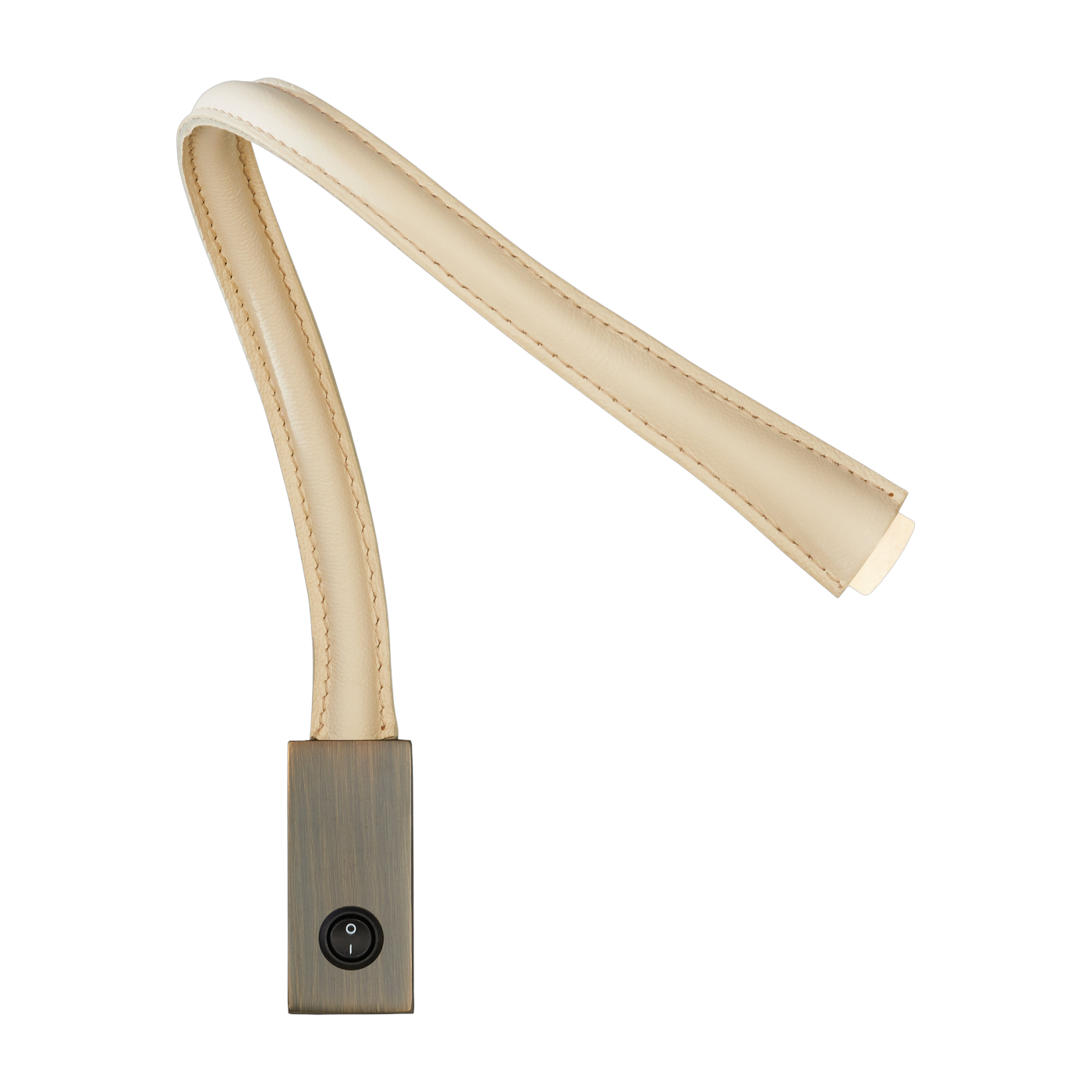 Ivory and bronze leather reading light with switch 60 cm Flexiled - Contardi