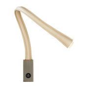 Ivory and bronze leather reading light with switch 60 cm Flexiled - Contardi