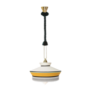 Yellow fabric hanging lamp 39 cm Martinique Calypso - Contardi