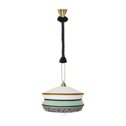 Mint fabric hanging lamp 36 cm Antigua Calypso - Contardi