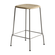 Tabouret en chêne et acier gris doux 65 cm Soft edge 80 - Hay