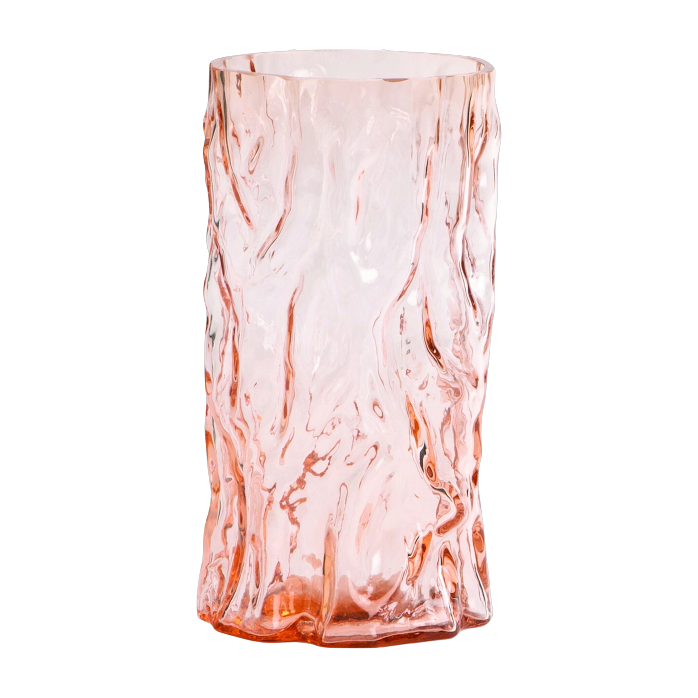 Vase in vetro rosa Trunk