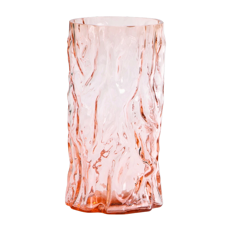 Vase in vetro rosa Trunk