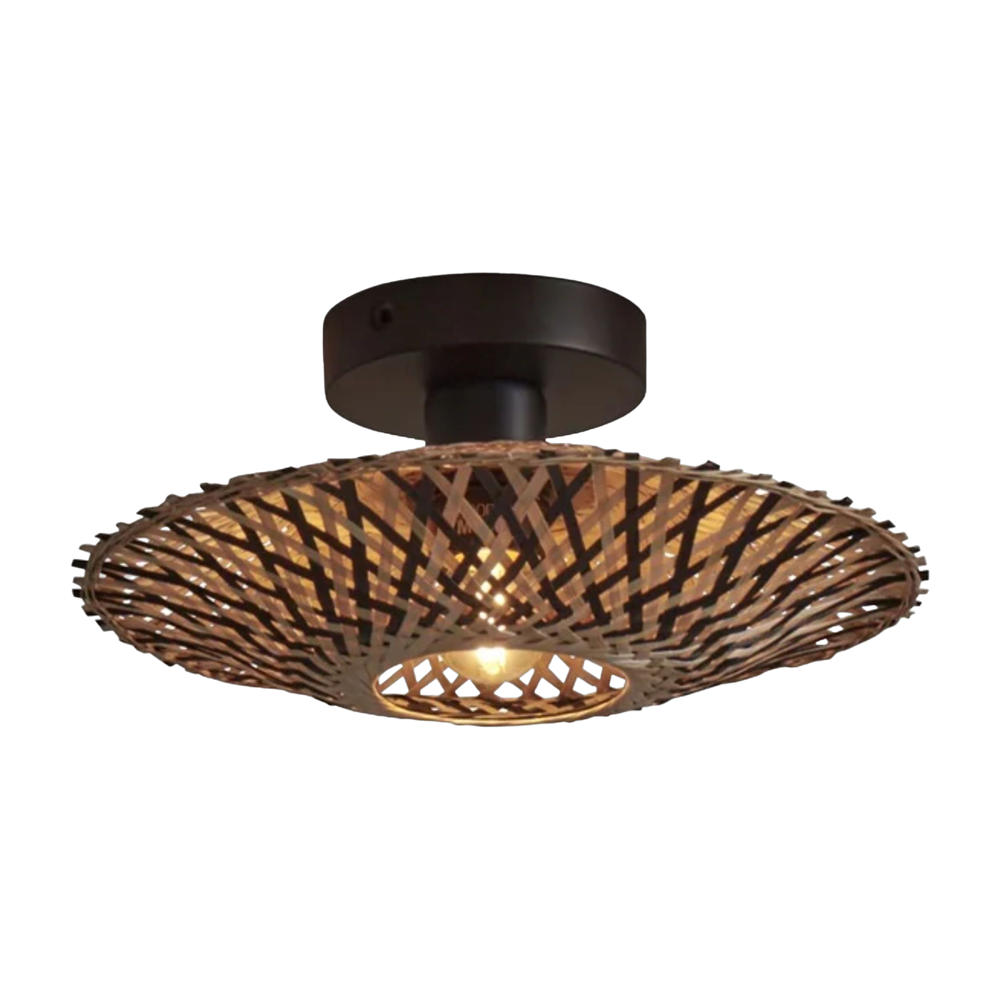 Plafonnier en bambou noir et naturel 30x8 cm Kalimantan - Good & Mojo
