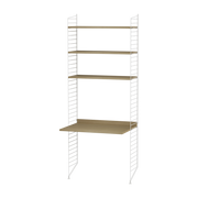 Bureau modulare in rovere e acciaio bianco 80 x 200 x 58 cm Combinazione A - String furniture