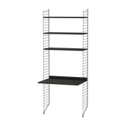 Bureau modulable frêne et acier noir 80 x 200 x 58 cm Combinaison A - String furniture