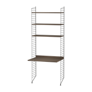 Bureau modular en nogal y acero negro 80 x 200 x 58 cm Combinación A - String furniture
