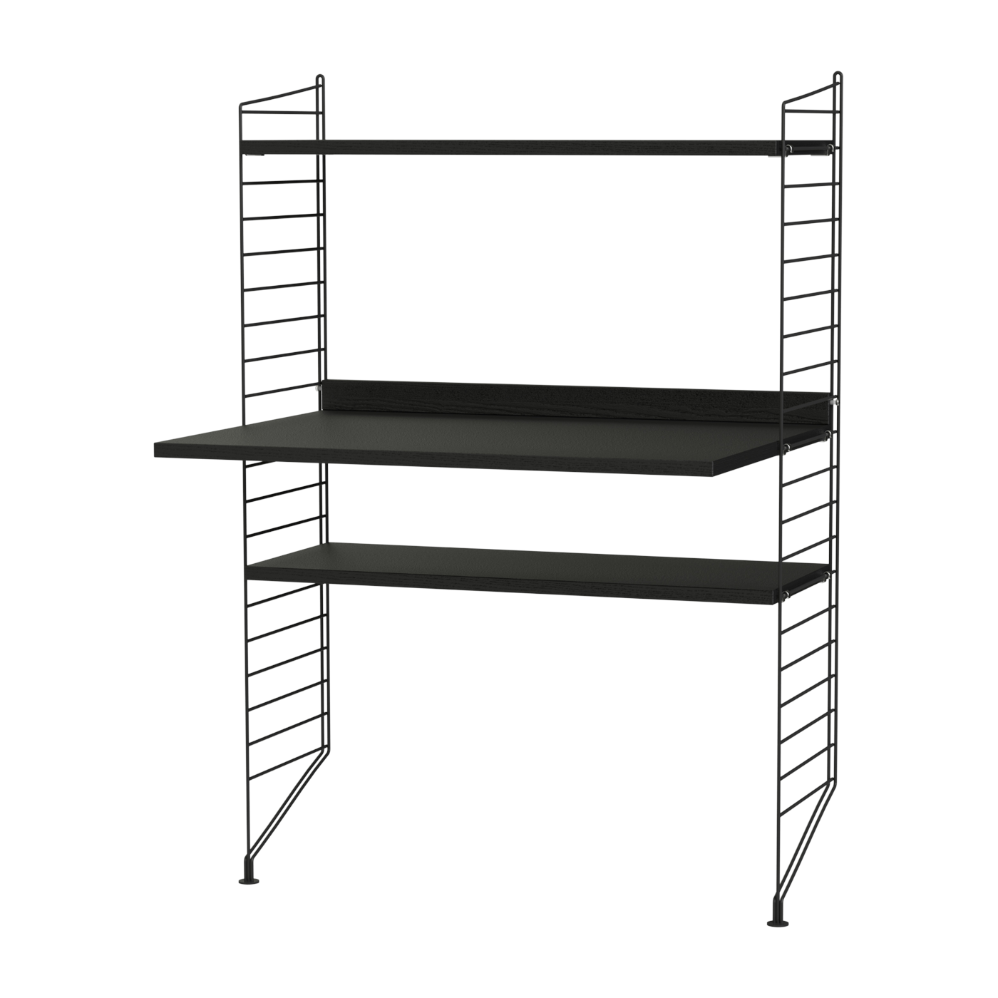 Bureau modulare in frassino e acciaio nero 80 x 115 x 58 cm H Combinazione - String furniture