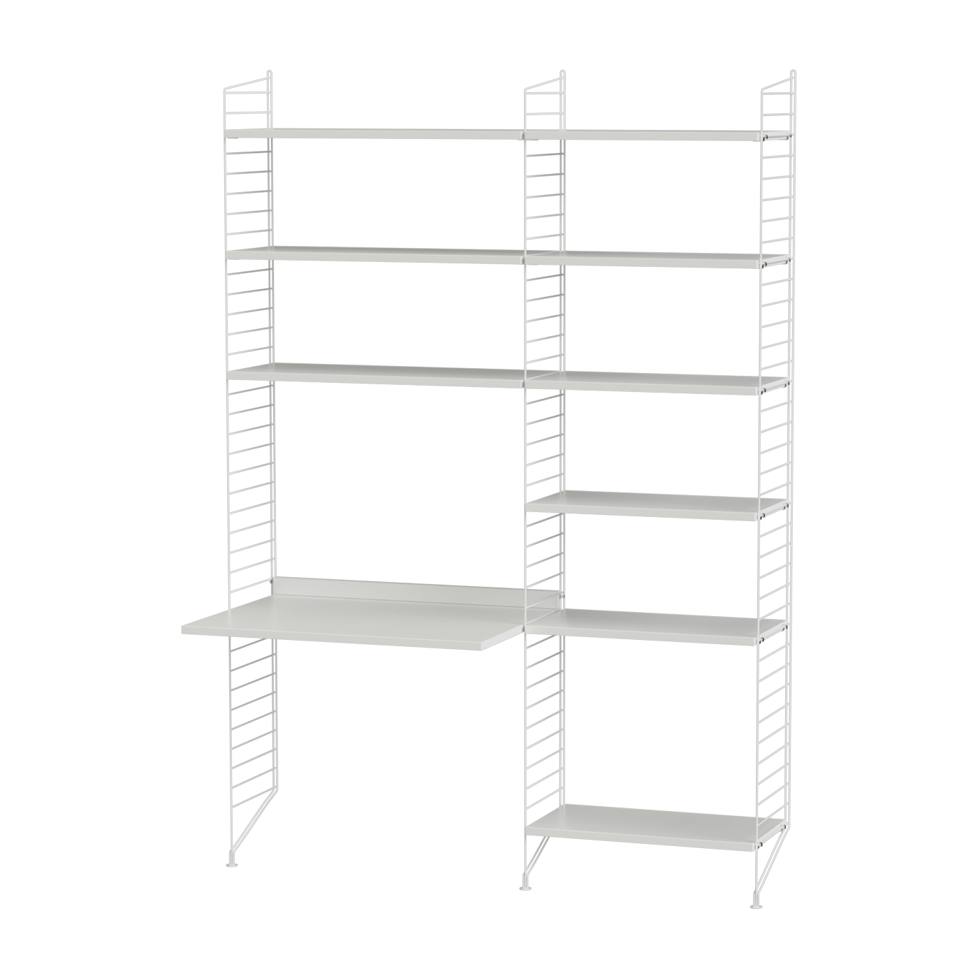 Bureau modular blanco 140 x 200 x 58 cm Combinación B - String furniture