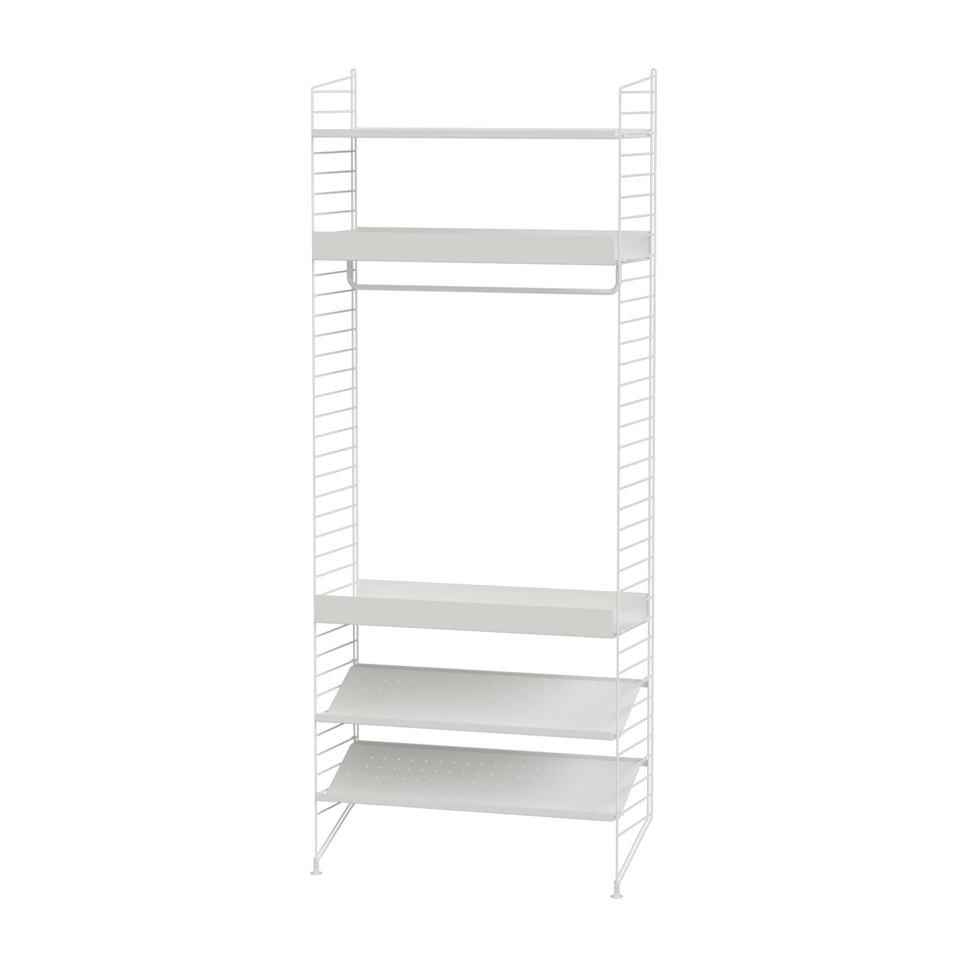 Etagère modulable en acier blanc 80 x 200 x 30 cm Combinaison D - String furniture