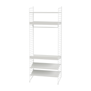 Modular shelf in white steel 80 x 200 x 30 cm Combination D - String furniture