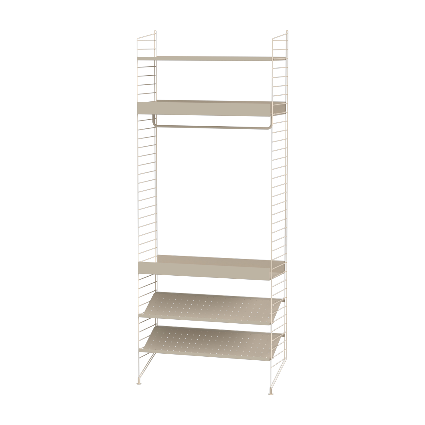 Estantería modular de acero beige 80 x 200 x 30 cm Combinación D - String furniture