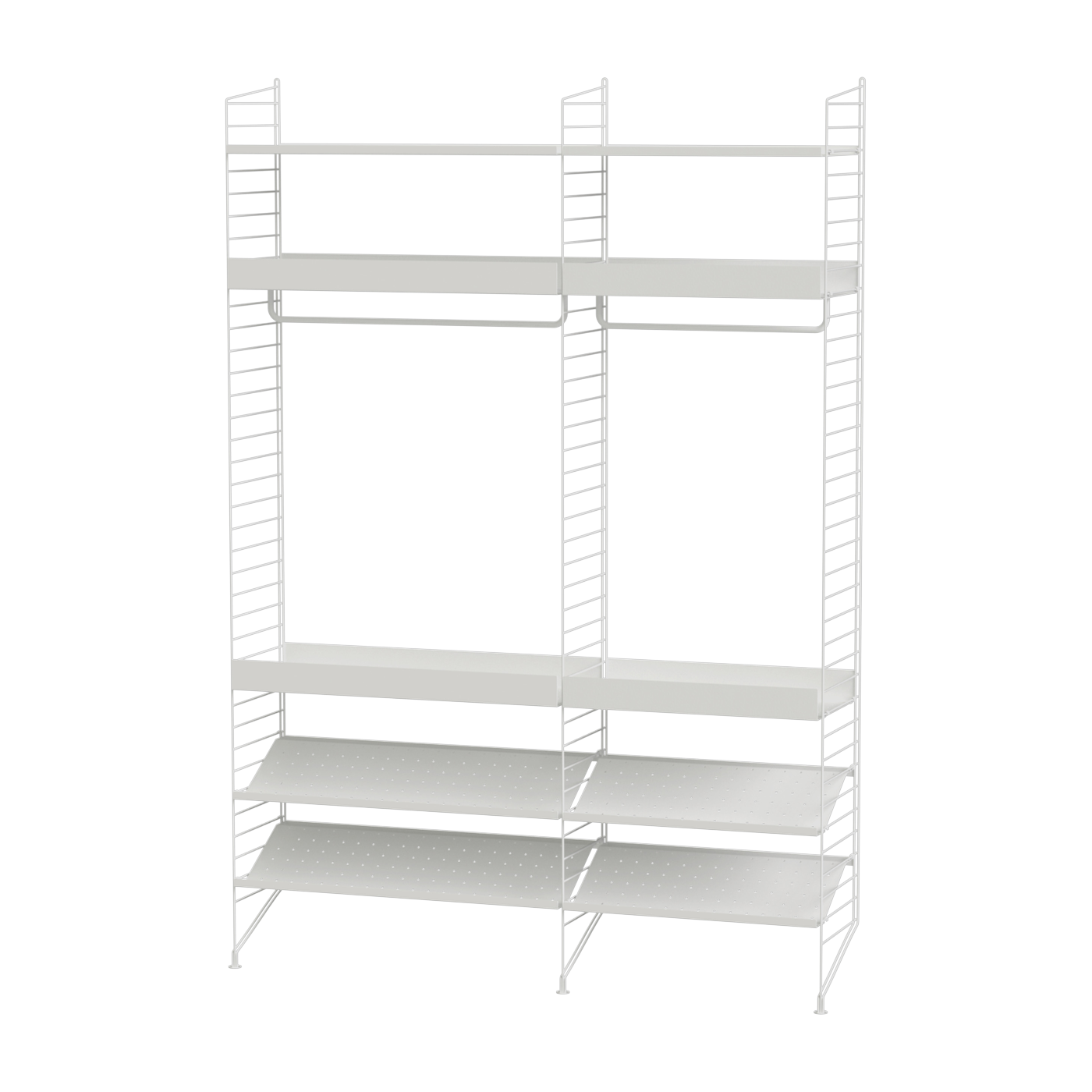 رف معياري من الفولاذ الأبيض 140 × 200 × 30 سم - المجموعة C - String furniture