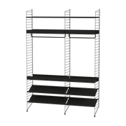 Modular shelving in black steel 140 x 200 x 30 cm Combination C - String furniture
