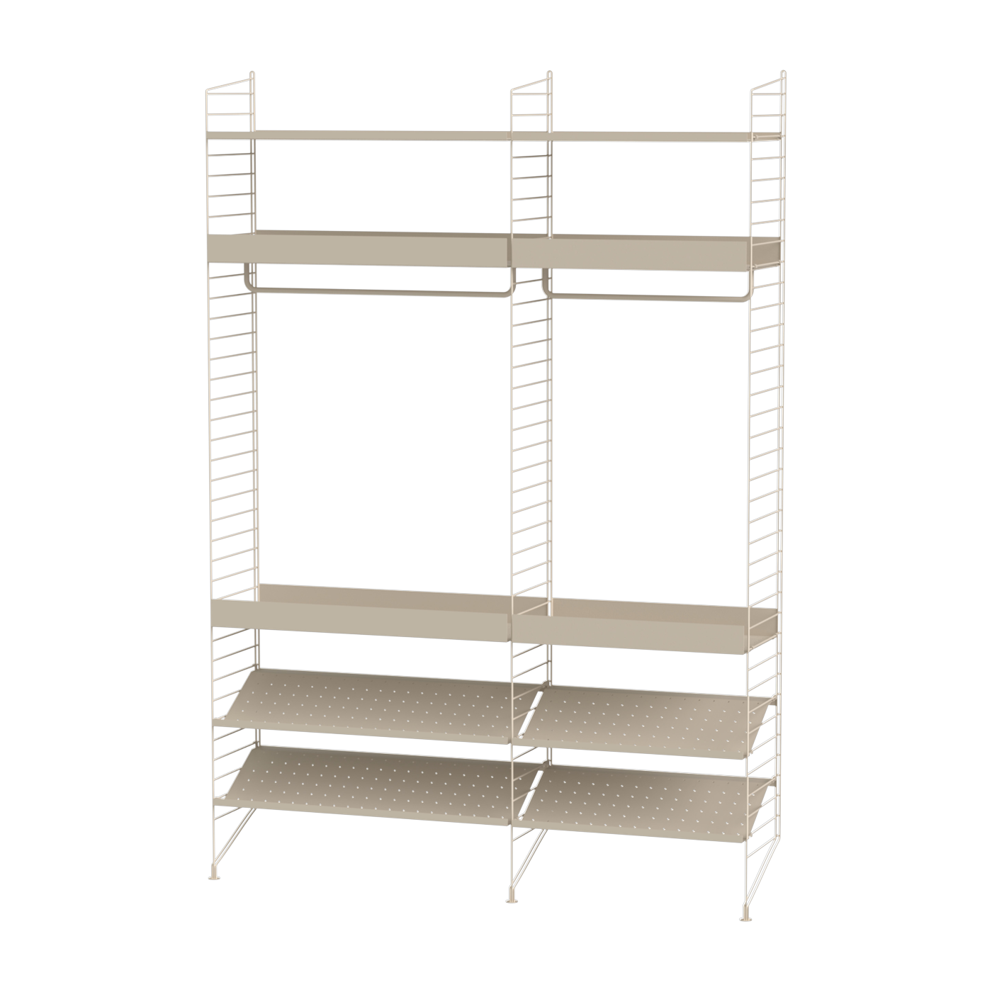 رف معياري من الفولاذ البيج 140 × 200 × 30 سم - المجموعة C - String furniture