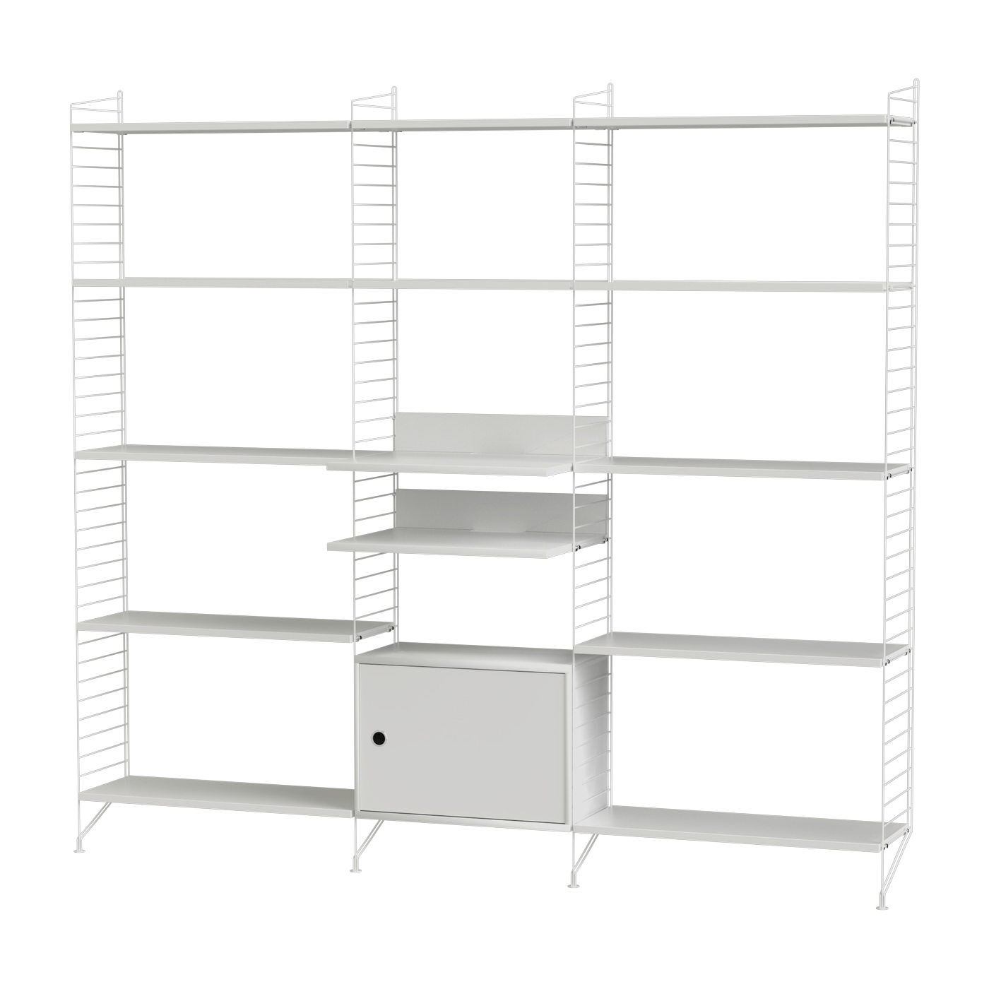 رف معياري من الفولاذ الأبيض 220 × 200 × 30 سم - المجموعة Q - String furniture