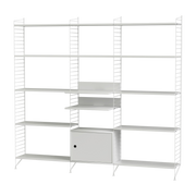 Modular white steel shelf 220 x 200 x 30 cm Combination Q - String furniture