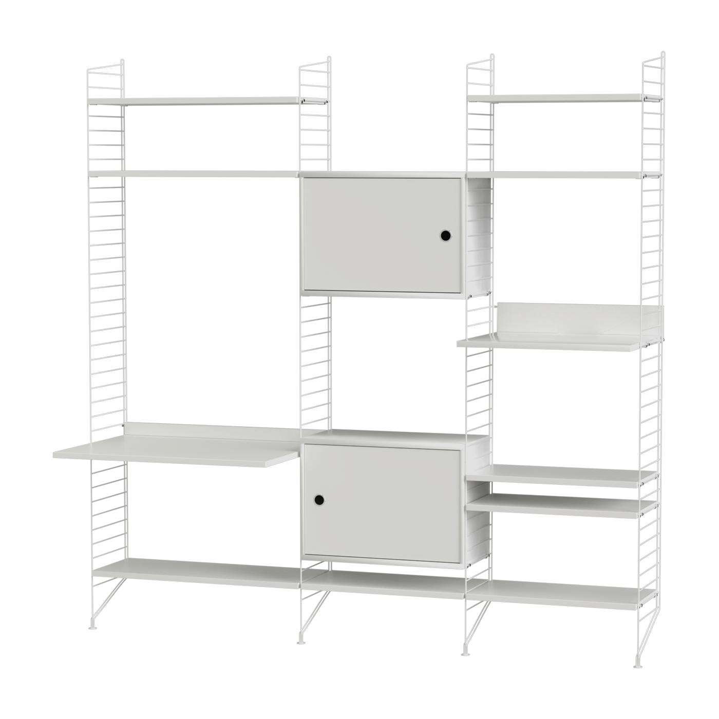 رف معياري من الفولاذ الأبيض 200 × 200 × 30 سم - المجموعة P - String furniture