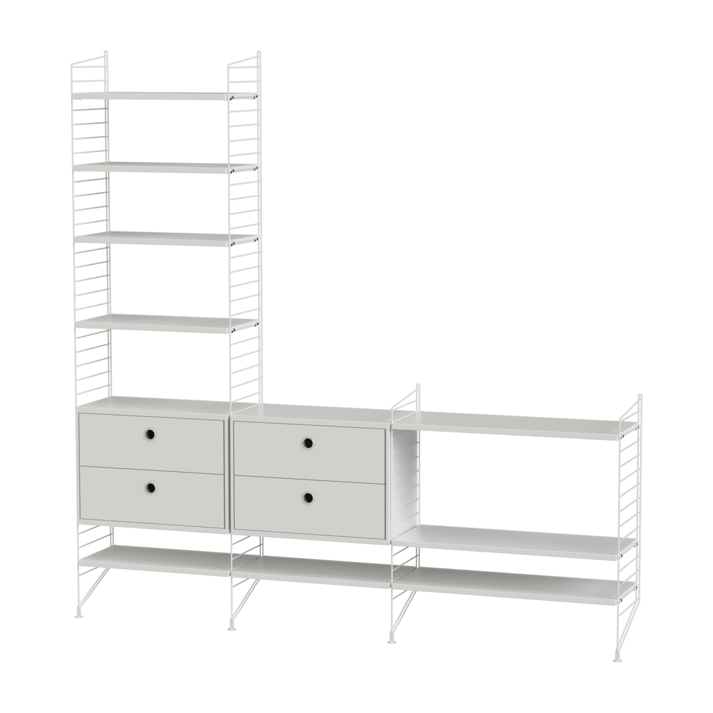 رف قابل للتعديل من الفولاذ الأبيض 200 × 200 × 30 سم Combinaison J - String furniture