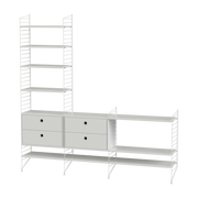 Estantería modular de acero blanco 200 x 200 x 30 cm Combinación J - String furniture