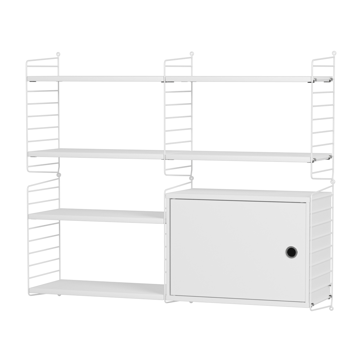 رف جداري قابل للتعديل من الفولاذ الأبيض 120 × 100 × 30 سم Combinaison R - String furniture