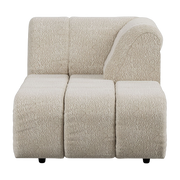Module droit de canapé en bouclettes crème - HKliving