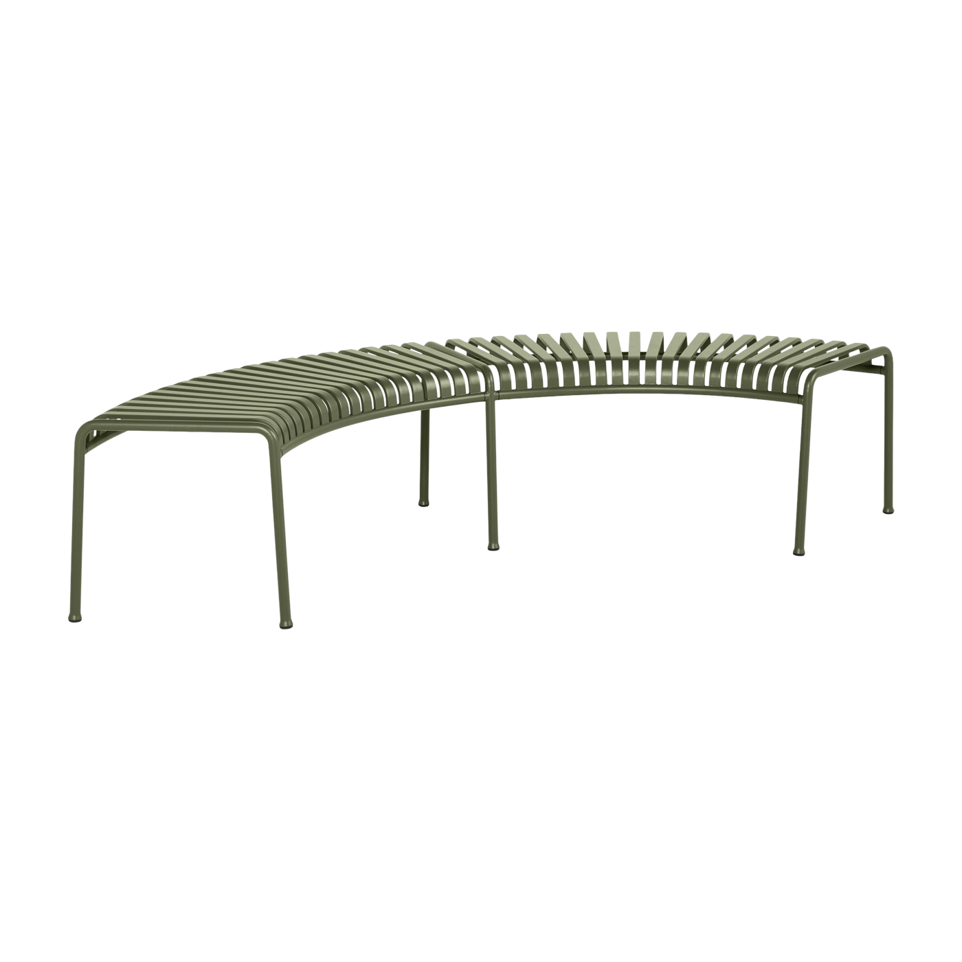 Set de 2 bancs de jardin à 6 pieds en métal vert olive Palissade - HAY