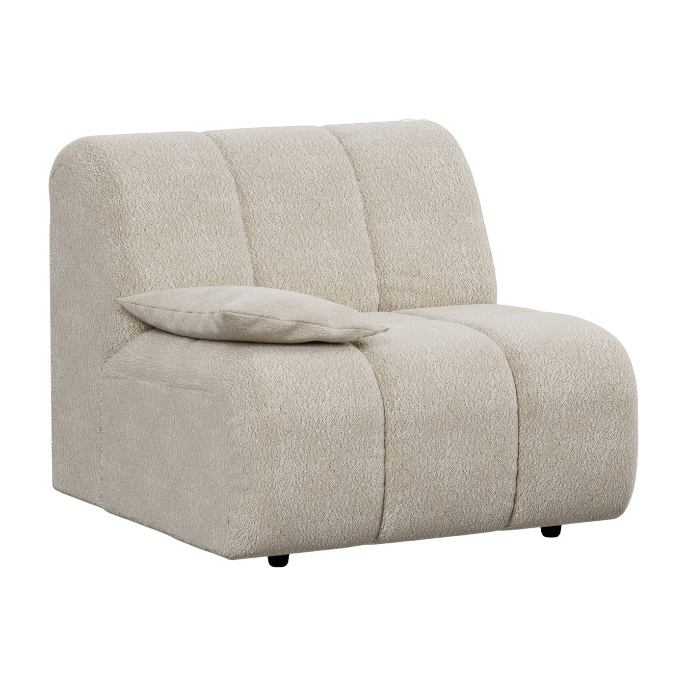 Module de canapé bras inférieur gauche en bouclettes crème Wave - Hkliving