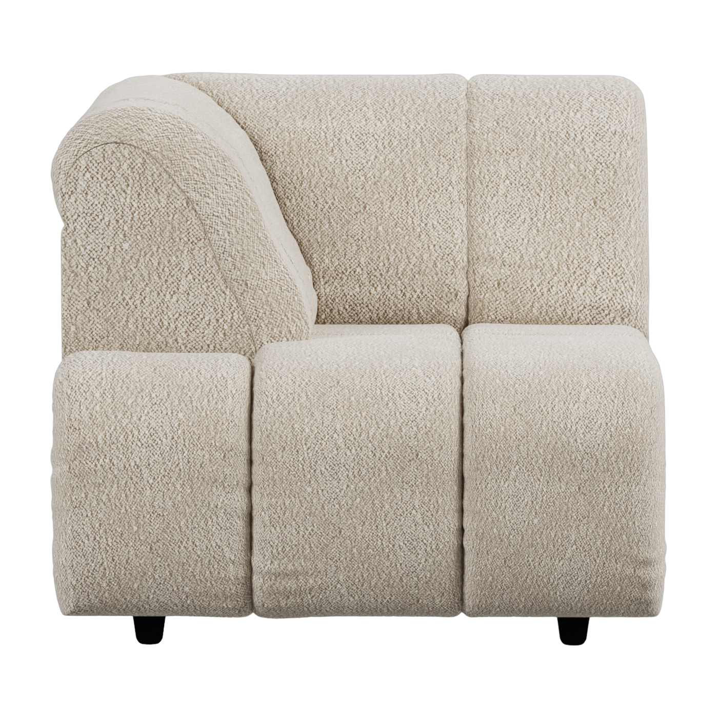 Module de canapé accoudoir gauche en bouclettes crème Wave - Hkliving