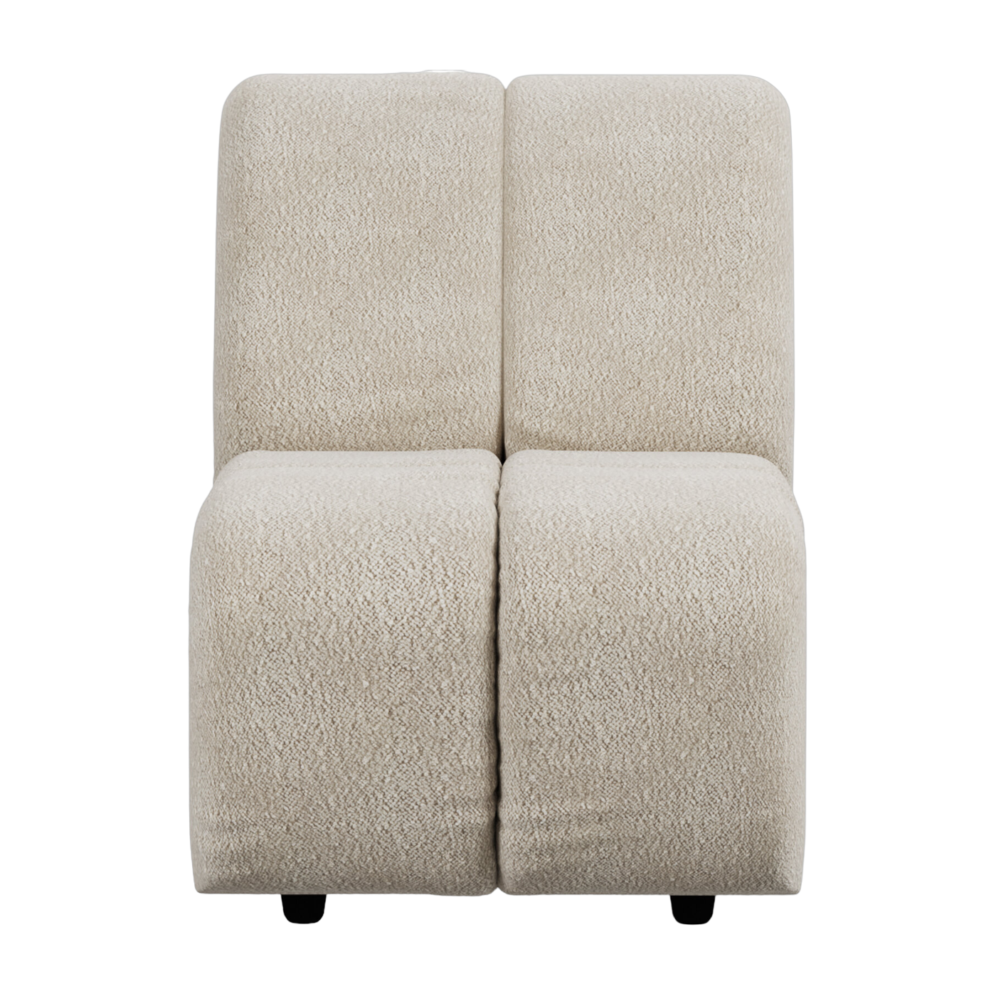 Module de canapé central en bouclettes crème Wave - Hkliving